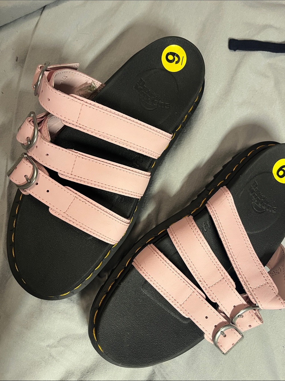 Dr. Martens Pink Triple-Strap Platform Sandals